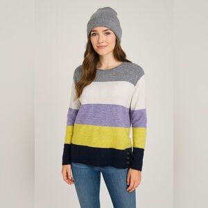 White Stuff Striped Crewneck‎ Alpaca Wool Blend Sweater Size 6
